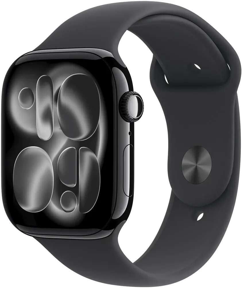 Apple Watch Series 11 GPS 46mm Jet Black Aluminium Case with Black Sport Band - M/L (MEUX4RK/A)