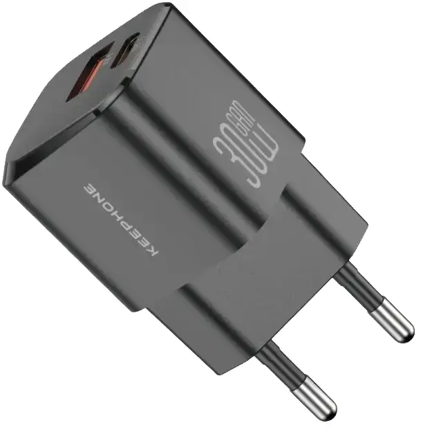 Ун.МЗП Keephone 30W USB-C + USB-A GaN чорний